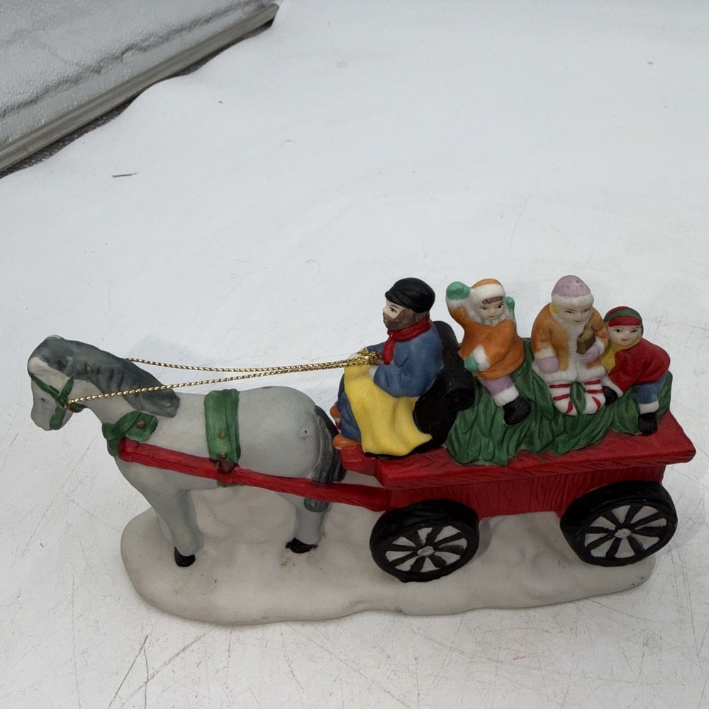 Dickens Collectables Accessories Horse Drawn Red Wagon Carriage 1996 355-0076